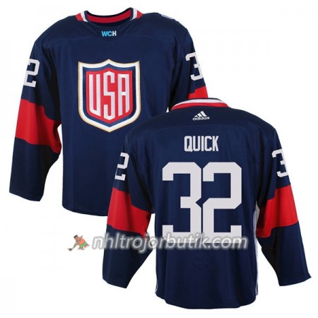 USA Tröja Jonathan Quick 32 World Cup 2016 Blå Premier